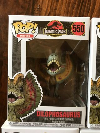 Jurassic Park Dilophosaurus 550 x2 (1 Limited Edition) T - Rex 548,  Raptor 549 2