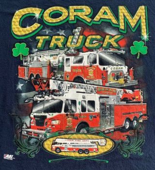 Coram Fire Department Suffolk County Long Island Ny T - Shirt Xl Fdny
