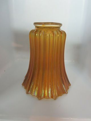 Vintage Carnival Glass Marigold 12 Rib Art Glass Lamp Shade
