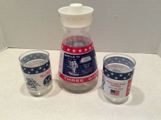Vintage Apollo 11 Moon Landing Decanter/2 Glasses - Libbey