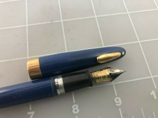 Judd ' s Vintage Sheaffer Blue Tuckaway Fountain Pen w/14kt.  Medium Nib 2