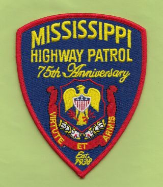 C33 Mississippi Highway Patrol 75th Anniversary Police Patch Agent Sp Mshp Dps