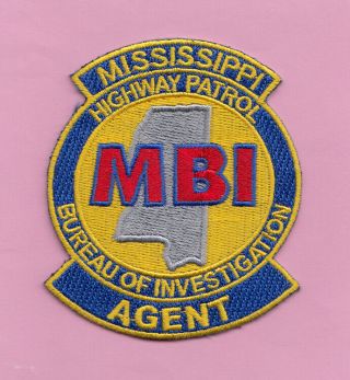 C27 1 Mississippi Mbi Bureau Of Investigation Police Patch Agent Sp Mshp Swat