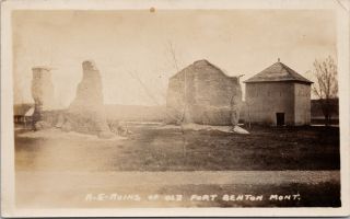 Ruins Of Fort Benton Mt Montana Real Photo Postcard E60