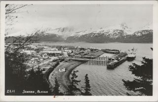 (m523) Vintage Postcard,  Rppc,  Seward,  Alaska 1955
