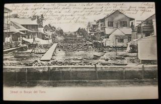 1905 Bocas Del Toro Street And Housing Scene Vintage Postcard