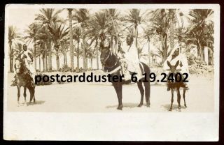 2402 - Libya Tripoli 1901 Italy Colony.  Native Men On Horses.  Real Photo Pc