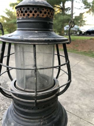 Old Vintage Dietz WWI Ship Kerosene Oil Lamp Lantern 2