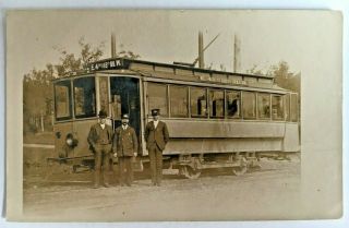 Rppc Postcard Vintage Trolley Streetcar Motorman Conductor W/ Man Cincinnati (?)
