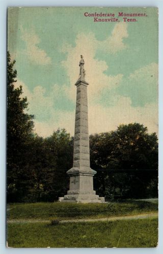 Postcard Tn Knoxville Confederate Monument C1913 View S17