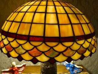 Bradley & Hubbard leaded glass lamp - Handel Tiffany arts crafts slag glass era 2
