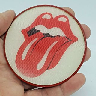 Rolling Stones Vintage Flicker Tongue Pinback Button Vari - Vue Lenticular 1970