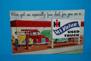 (m394) Vintage Color Postcard,  International Truck Sales