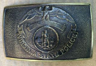 Vintage Virginia State Police Brass Buckle