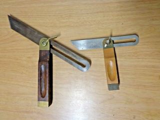 2 Vintage Stanley Sliding T - Bevel Squares No.  25tb 6 " & 8 " Made In Usa