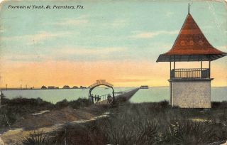 Fl - 1912 Rare Florida Entrance To Fountain Of Youth In St.  Petersburg,  Fla
