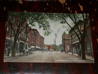 Athol Ma - 1910 Postcard - Main Street - Business Section