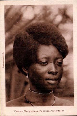 X4069 Ethnic Black Africa Congo Mongelema Woman Hair Fashion Postcard