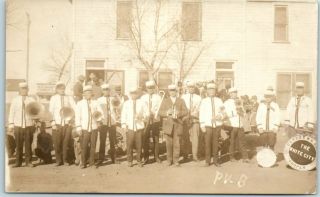 Woodward,  Oklahoma Rppc Photo Postcard " The White City " Band / Street View 1910s