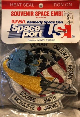 Nasa Space Shuttle Challenger Vintage Patch Mcnair Smith Scobee Resnik