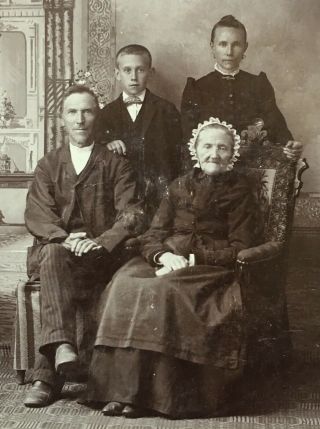 1880’s Four Generations Hemmer Family Cabinet Card Photo Holland Indiana