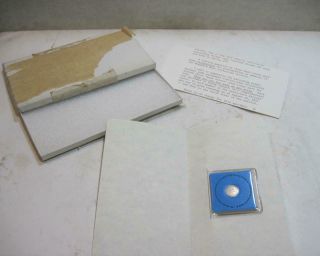 1971 Franklin Apollo 14 Mini Silver Moon Coin W Box & Collector Society