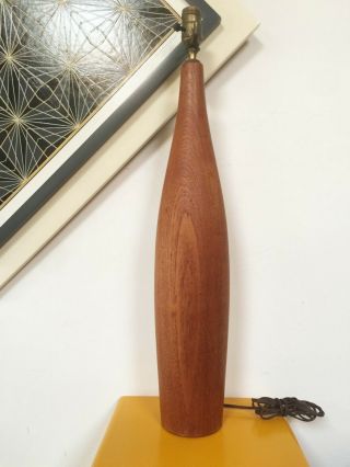 Impressive Mid Century Danish Modern Teak Wood Table Lamp By Esa Made In Denmark