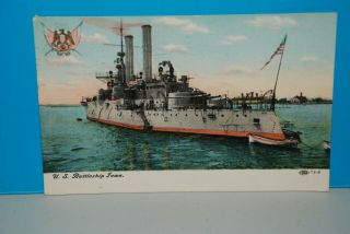 (m272) Vintage Color Postcard,  U.  S.  Battleship Iowa