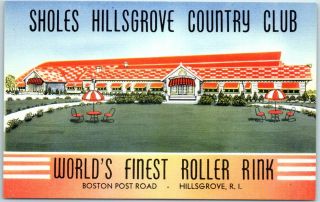 Hillsgrove,  Ri Linen Advertising Postcard " World 