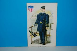 (m270) Vintage Color Postcard,  U.  S.  Naval Captain,  Mailed From U.  S.  S.  Albany