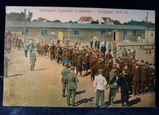 Vintage German Wwi Postcard Showing British Pows In A Labor Camp