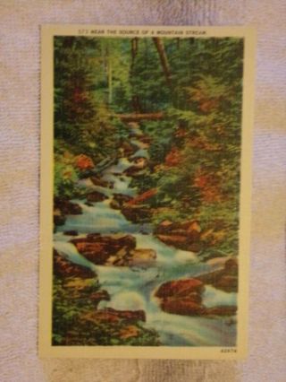 Vintage Postcard Near The Source Of A Mountain Stream
