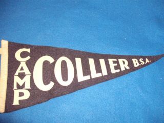 1940 ' s Camp Collier Massachusetts BSA Boy Scouts felt pennant 2