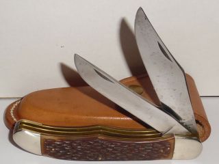 Vintage Schrade Walden Usa 225h Folding Hunter Knife.