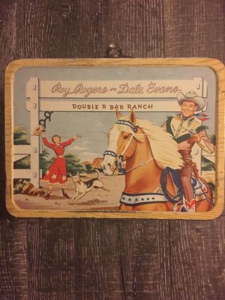 Vintage 50’s Roy Rogers & Dale Evans Double R Bar Ranch Lunchbox With Thermos