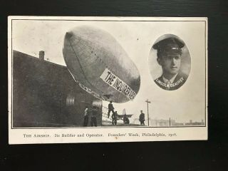 Phila. ,  Pa. ,  1908,  Blimp,  Airship,  Dirigible,  Founders Week,  Beachey