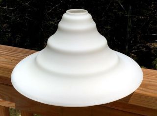 Antique 14 " Art Deco Milk Glass Shade Reflector Torchiere Light Fixture Lamp