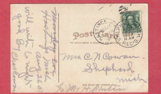Hastings Michigan Civil War Soldier ' s Monument postcard pm 1907 Barry Co MI Mich 2