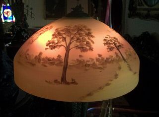 Gorgeous Reverse Painted Glass Shade - Handel Pairpoint Pittsburgh Phoenix Lamps