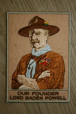 Lord Baden Powell Patch Boy Scouts Rare Large 5 " Patch Collectible Vintage