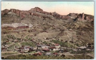 Oatman,  Arizona Az Near Kingman On Route 66 Handcolored 1938 Postcard