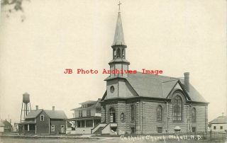 Nd,  Mohall,  North Dakota,  Rppc,  Catholic Church,  Exterior View,  Photo