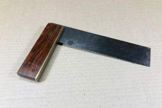 Vintage Rosewood And Brass Try Square,  9 " X 6 1/2 "