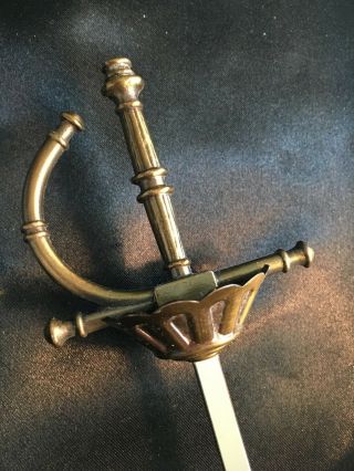 Vintage 60 ' s Silver and Bronze Toledo Spain Rapier Sword Miniature Letter Opener 2
