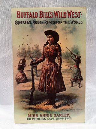 Vintage Buffalo Bill’s Wild West Miss Annie Oakley Postcard 1969 Stamped