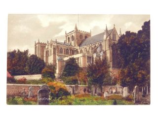 Antique Colour Printed Postcard Ripon Cathedral Se F Frith & Co