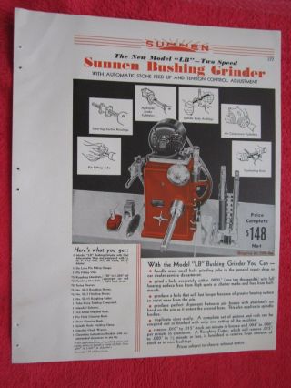 1945 Sunnen Automotive Engine Shop Service Equipment Brochure