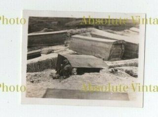 Old Photo Chinese Coffins Shanghai China Vintage 1930s