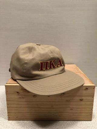 Rare Vintage Pi Kappa Alpha Pike Cap Hat Frat W/ Adjustable Leather Strap