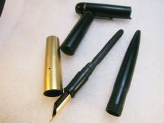 Vintage Green EVERSHARP SKYLINE Fountain Pen 14K Gold Nib,  Project w/Extra Caps 5